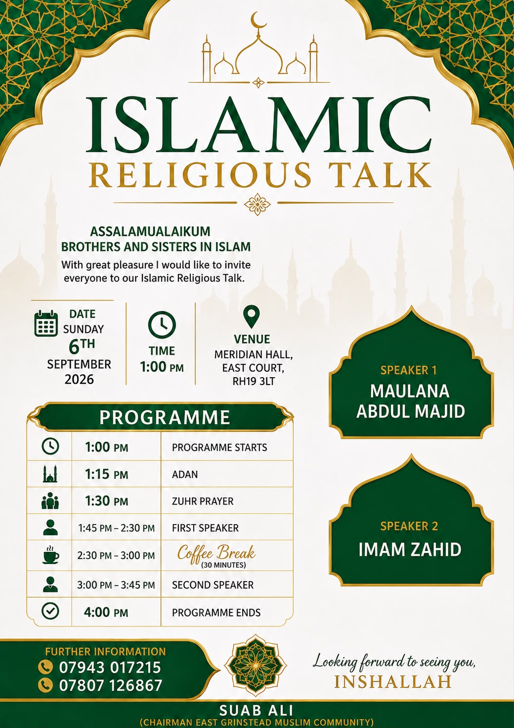 E G Muslim Community Centre Event